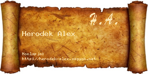 Herodek Alex névjegykártya